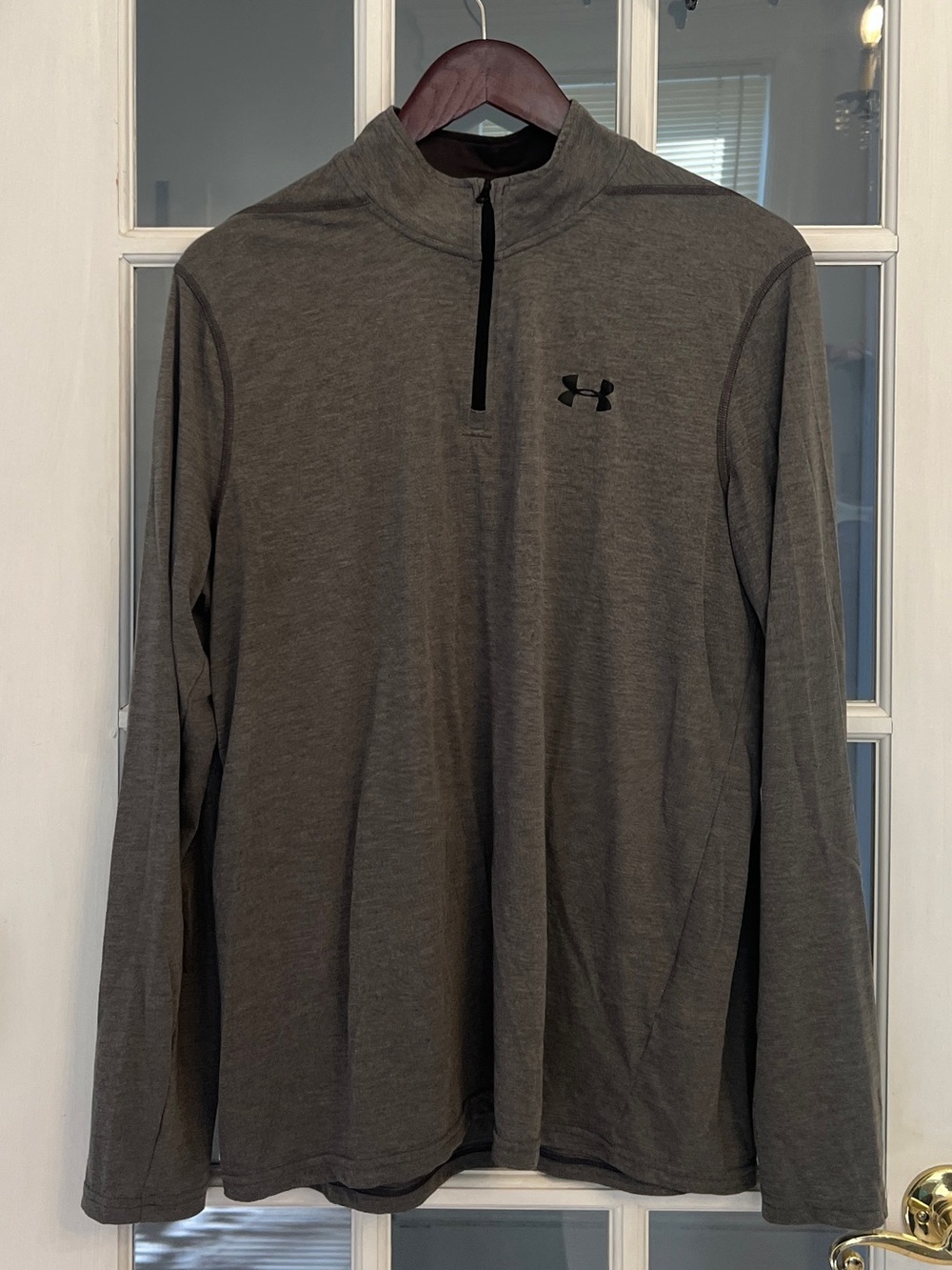 UNDER ARMOUR Men’s Gray Heatgear 1/4 Zip Active Pullover Sweater Size L
